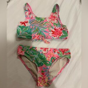 Lilly Pulitzer Pink and Green Bikini. Girls size 6